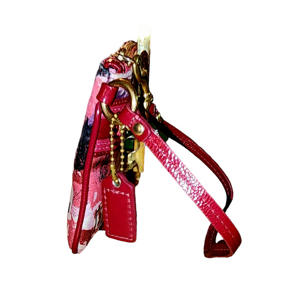 Vintage Rare Coach Poppy Wall Graffiti Wristlet Magenta Pink & Gold - Picture 4 of 6